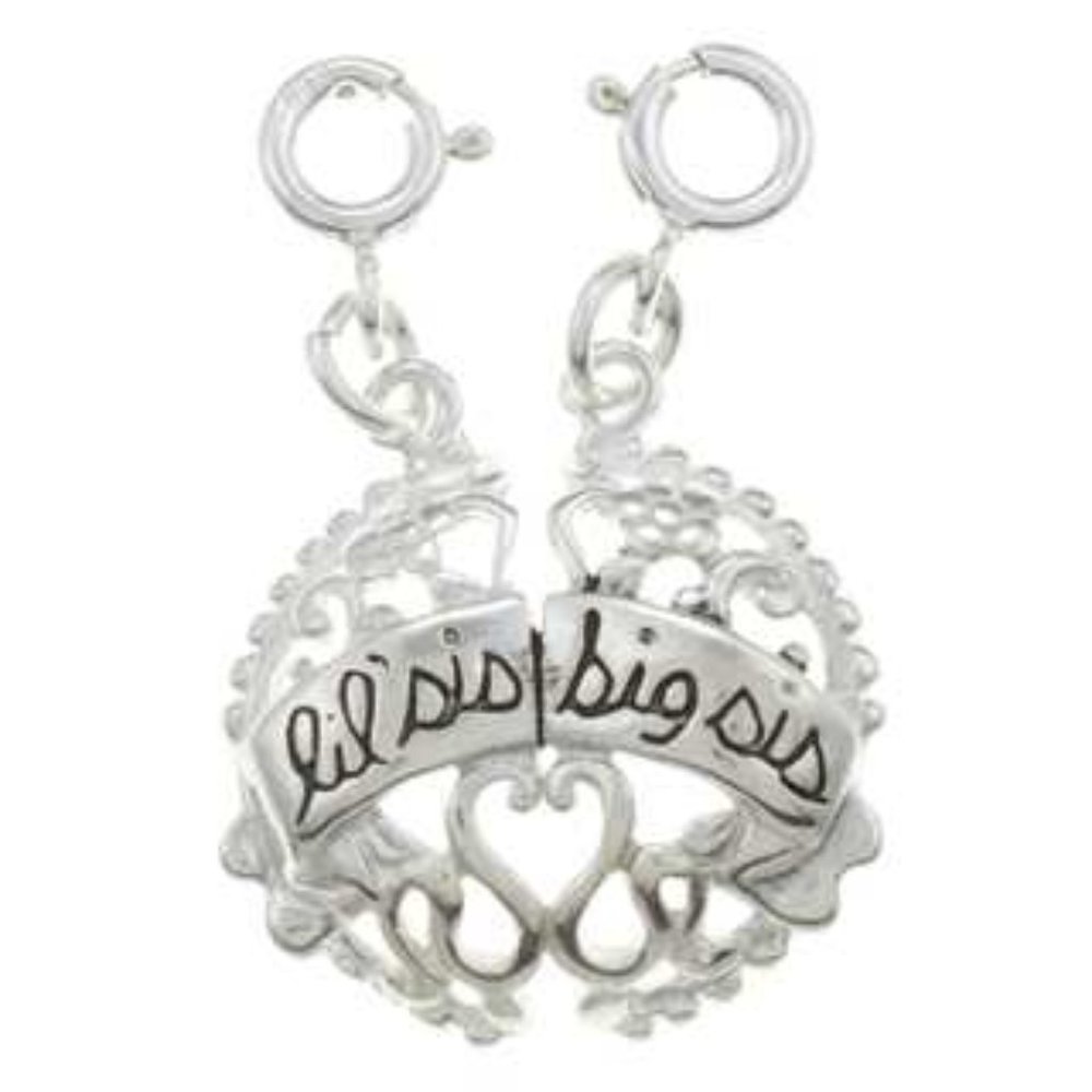 925 Silver Big Sis/ Lil Sis Breakaway Charm